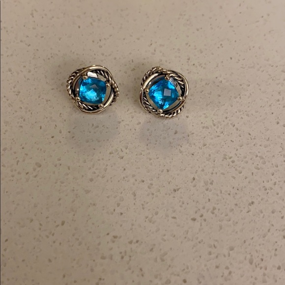 David Yurman Jewelry - David Yurman Infinity Circle Blue Topaz Earring